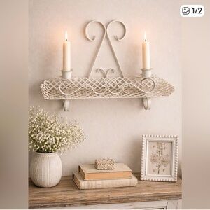 Elegant Cream Wall Sconce Candle Holder